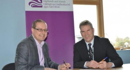 Photograph of Partnership agreement between North Highland College and Dounreay Site Restoration Ltd