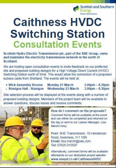 Photograph of Caithness HVDC Switching Station Consultation Events