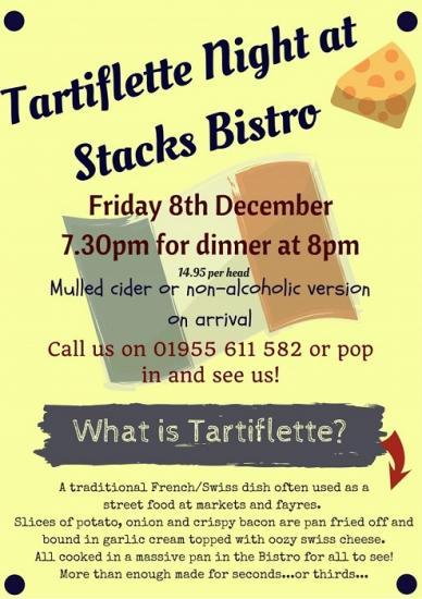 Photograph of Tartiflette Night At Stacks Bistro