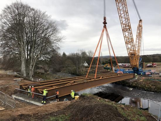 Photograph of New River Nairn crossing at White Bridge begins to take shape