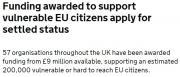 Thumbnail for article : Funding Awarded To Support Vulnerable Eu Citizens Apply For Settled Status